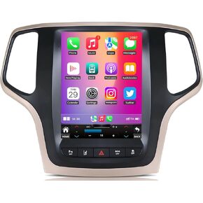 Upgrade Radio for Jeep Grand Cherokee WK 2014 2015 2016: [64G] 10.4" Tesla Style Touch Screen Stereo Replacement with Carplay Android Auto 5GWiFi BT5.0 Backup Camera GPS