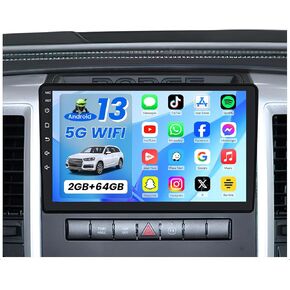 64GB Car Radio for Dodge RAM 1500 2500 3500 Upgrade 2009 2010 2011 2012, Android 13 Wireless CarPlay & Android Auto, GPS & Back-Up Camera, 10.2 Inch IPS Touchscreen with Bluetooth 5.0