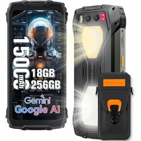 Blackview BV7300 Rugged Phone, 15000mAh/45W, Dual 800LM Camping Light, Night Vision Camera, 18GB+256GB/2TB Rugged Smartphone Unlocked Gemini AI, 50MP+32MP+20MP, 6.67" 90Hz, Android 14/Glove Mode/NFC