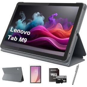 Lenovo Tab M9 9" IPS Tablet, 4GB RAM, 64GB Storage, 8-Core MediaTek Helio G80 Processor, Android 12, Front&Rear 8MP Camera, Long Battery Life, Dolby Atmos, Bluetooth 5.1, w/Stylus Pen & 128GB SD Card