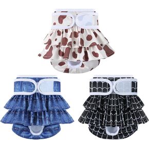 Washable Dog Diapers Female 3 Pack Reusable Premium Highly Absorbent Doggie Diapers, Flexible Puppy Diapers, Durable Leak-Proof Leopard Dog Diapers for Period Heat Incontinence Puppy Training, XS in Saudi Arabia