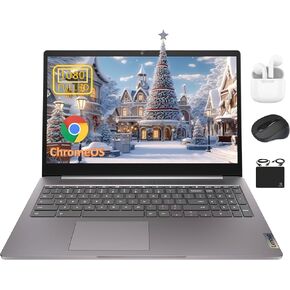 Lenovo Chromebook Premium 15.6" FHD Slim Light Laptop Computer Business & Student, Intel Celeron N4500, 4GB RAM, 192GB Storage (64GB eMMC+ 128GB Card), WiFi 6, Long Battery, Chrome OS HubxcelAccessory