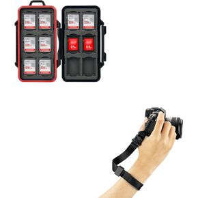 PROfezzion 36 Slot Memory Card Case SD/SDXC/SDHC & Micro SD/TF & CF/Cfast Card Holder + Deluxe Camera Wrist Hand Strap Accessories with Quick Release Buckle for Canon