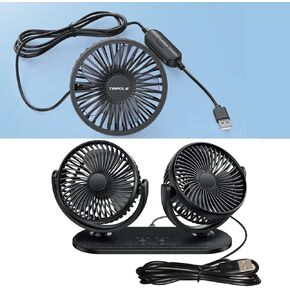 TriPole Car Fan USB Powered Backseat Dashboard Fan for Car Vehicle Cooling Fan Bundle
