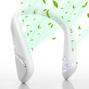 Bladeless Neck Fan - Portable Neck Fan with 3 Wind Speed,USB Rechargeable Personal Neck Fan, Hands-Free Design USB Fan - Ideal for Outdoor Activities and Travel in Saudi Arabia