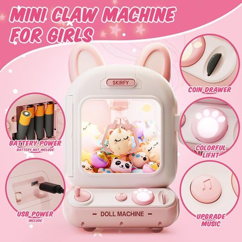 Claw Machine for Kids,Mini Vending Machine, Prize Dispenser Toys for Girls and Boys, Electronic Arcade Game for Party Birthdays Includes 32 Mini Toys(Green) in Saudi Arabia