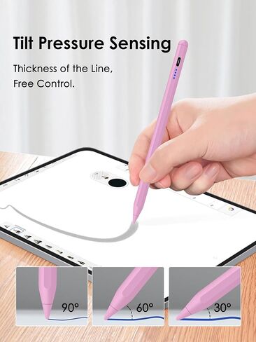 ABIGHUG Stylus Pen for iPad 9th&10th Generation, Fast Charge for iPad Pencil Compatible with 2018-2024 Apple iPad Pro 11"/12.9"/M4/iPad Air 3/4/5/M2/iPad 6/7/8/9/10/iPad Mini 5/6 Gen-Pink in Saudi Arabia
