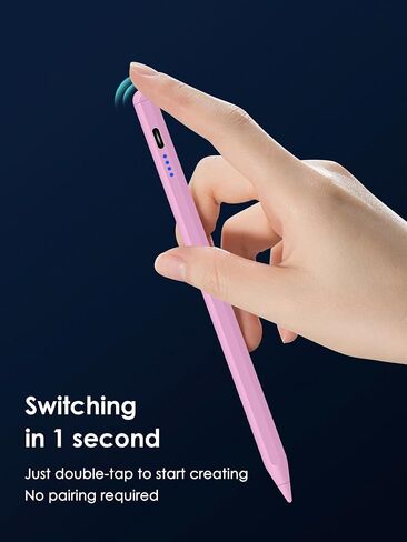 ABIGHUG Stylus Pen for iPad 9th&10th Generation, Fast Charge for iPad Pencil Compatible with 2018-2024 Apple iPad Pro 11"/12.9"/M4/iPad Air 3/4/5/M2/iPad 6/7/8/9/10/iPad Mini 5/6 Gen-Pink in Saudi Arabia
