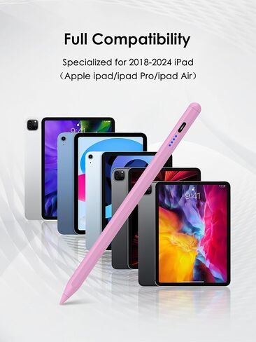 ABIGHUG Stylus Pen for iPad 9th&10th Generation, Fast Charge for iPad Pencil Compatible with 2018-2024 Apple iPad Pro 11"/12.9"/M4/iPad Air 3/4/5/M2/iPad 6/7/8/9/10/iPad Mini 5/6 Gen-Pink in Saudi Arabia