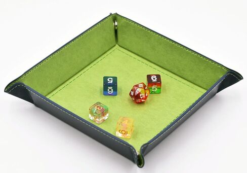 Dice Tray - Collapsible Leather Tray for Tabletop RPG D&D (DND) Pathfinder Role Playing Game (Orange) in Saudi Arabia
