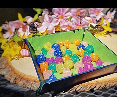 Dice Tray - Collapsible Leather Tray for Tabletop RPG D&D (DND) Pathfinder Role Playing Game (Orange) in Saudi Arabia