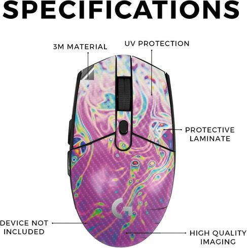 Mouse Skin Compatible with Logitech G305 Lightspeed - Magenta Pour - Premium 3M Vinyl Protective Wrap Decal Cover - Easy to Apply | Crafted in The USA by MightySkins in Kuwait
