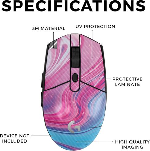 Mouse Skin Compatible with Logitech G305 Lightspeed - Magenta Pour - Premium 3M Vinyl Protective Wrap Decal Cover - Easy to Apply | Crafted in The USA by MightySkins in Kuwait