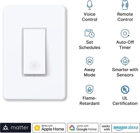 TP-Link Tapo Matter Smart Dimmer Switch: التحكم الصوتي W/Siri ، Alexa & Google Assistant ، UL Certified ، Timer & Schedual in Kuwait