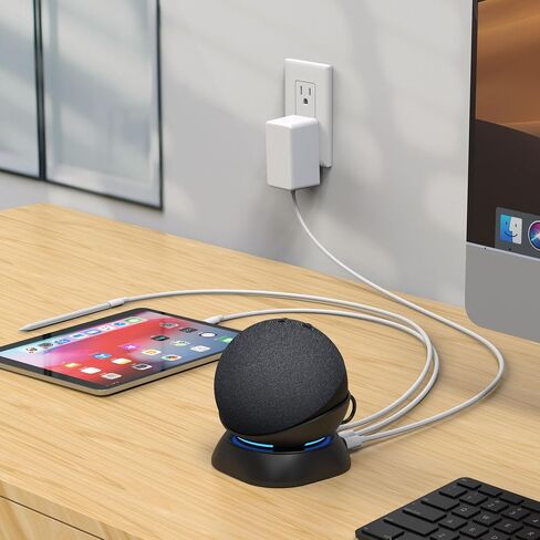 HomeMount Versatile Charging Stand - Convenient Charging Solution for Your Mobiles Earbuds and Echo Dot (4th/5th Gen, 2020/2022 Release) (Black) in Saudi Arabia