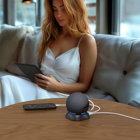 HomeMount Versatile Charging Stand - Convenient Charging Solution for Your Mobiles Earbuds and Echo Dot (4th/5th Gen, 2020/2022 Release) (Black) in Saudi Arabia