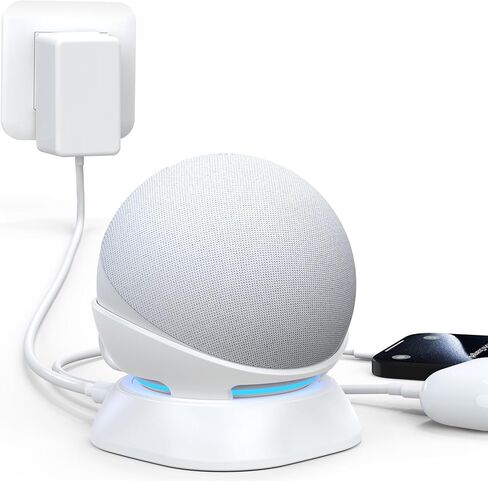 HomeMount Versatile Charging Stand - Convenient Charging Solution for Your Mobiles Earbuds and Echo Dot (4th/5th Gen, 2020/2022 Release) (Black) in Saudi Arabia