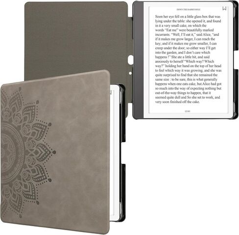 kwmobile Cover Compatible with Amazon Kindle Scribe (2024) Cover - eReader Case - Travel Outline Grey in Saudi Arabia