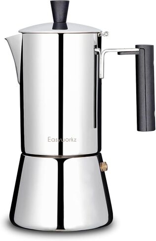 Easyworkz Pedro Stovetop Espresso Maker 6CUP 300 مل من الفولاذ المقاوم للصدأ صانع الآلات القهوة Moka وعاء الإسبريسو وعاء الإسبريسو in Kuwait