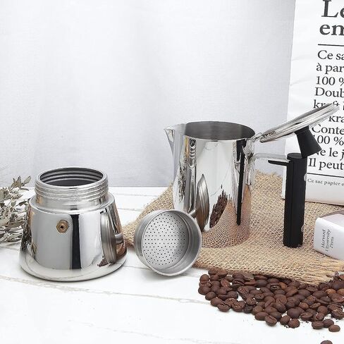 Easyworkz Pedro Stovetop Espresso Maker 6CUP 300 مل من الفولاذ المقاوم للصدأ صانع الآلات القهوة Moka وعاء الإسبريسو وعاء الإسبريسو in Kuwait