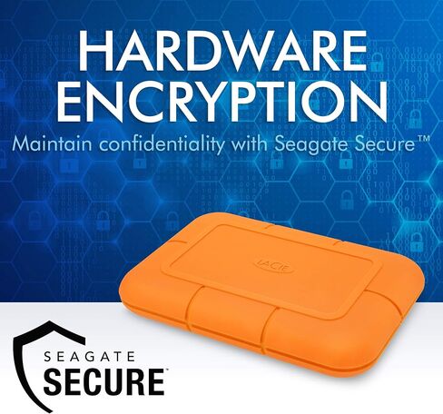 LaCie Rugged Secure 2TB External Hard Drive Portable HDD – USB-C USB 3.0 Drop Shock Dust Rain Resistant Computer Desktop Workstation Laptop Hardware Encryption, 1 Month Adobe CC (STFR2000403) in Saudi Arabia