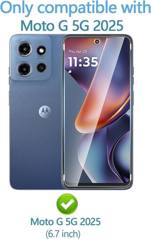 3 Pack for Moto G 2025 Screen Protector + [3 Pack] Moto G 5G 2025 Camera Lens Tempered Glass Protector.9H Hardness.Support Fingerprint Unlock, Bubble-Free.Easy Installation in Saudi Arabia
