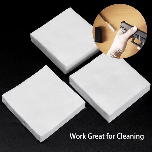 Gun Cleaning Patches, Highly Absorbent Gun Cleaning Cloths for Firearms, Lint-Free Gun Cleaning Wipes for .22 to .45 Cal, 5.56/9mm Fit for Most Gun Cleaning Supplies in Saudi Arabia