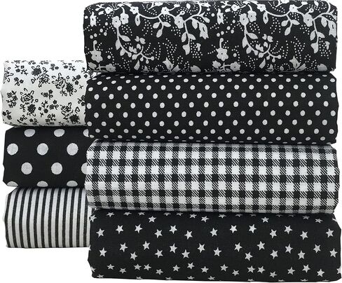7PCS/lot Coffee Series Floral Cotton Fabric Quilting Patchwork Fabric Fat Quarter Bundles Fabric for Scrapbooking Cloth Sewing DIY Crafts Handmade Bags Pillows 19.7X19.7inches in Kuwait