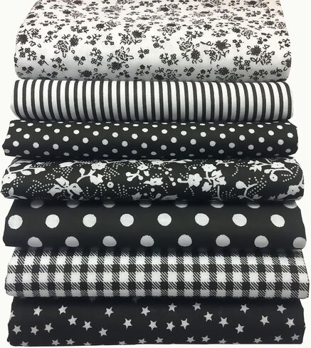 7PCS/lot Coffee Series Floral Cotton Fabric Quilting Patchwork Fabric Fat Quarter Bundles Fabric for Scrapbooking Cloth Sewing DIY Crafts Handmade Bags Pillows 19.7X19.7inches in Kuwait