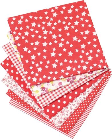 7PCS/lot Coffee Series Floral Cotton Fabric Quilting Patchwork Fabric Fat Quarter Bundles Fabric for Scrapbooking Cloth Sewing DIY Crafts Handmade Bags Pillows 19.7X19.7inches in Kuwait