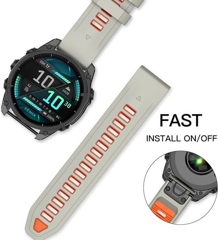 OVERSTEP 20mm Silicone Watch Band for Garmin Fenix 8 AMOLED 43mm / Fenix 7S / Fenix 6S / Fenix 5S / Epix Pro 42mm – Waterproof, Durable, Quick Fit Replacement Strap for Outdoor Sports & Adventure in Saudi Arabia