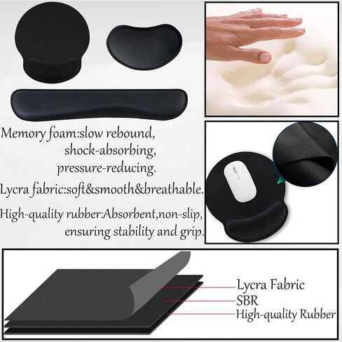 4pcs New Acrylic Tilted Computer Keyboard Stand with Mouse and Keyboard Wrist Rest Pad Computer Keyboard Holder Set for Office Desk,Home,School Supplies (Keyboard Stand) in Saudi Arabia