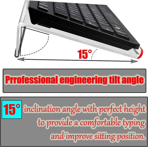 4pcs New Acrylic Tilted Computer Keyboard Stand with Mouse and Keyboard Wrist Rest Pad Computer Keyboard Holder Set for Office Desk,Home,School Supplies (Keyboard Stand) in Saudi Arabia