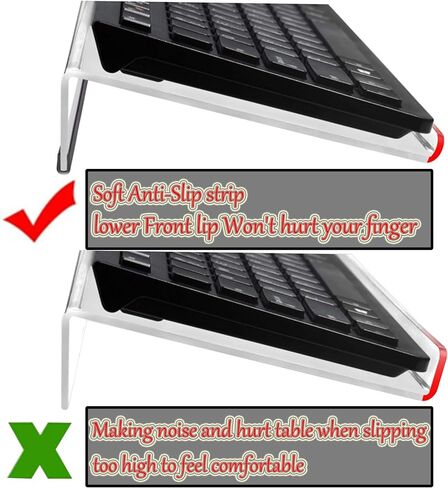 4pcs New Acrylic Tilted Computer Keyboard Stand with Mouse and Keyboard Wrist Rest Pad Computer Keyboard Holder Set for Office Desk,Home,School Supplies (Keyboard Stand) in Saudi Arabia