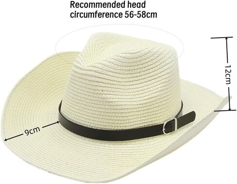 قبعة رعاة البقر من القش واسعة حافة الأشعة فوق البنفسجية الشمس قبعة للشاطئ راعية البقر بنما قبعة المرأة سمبريرو الأشعة فوق البنفسجية حماية القبعة الغربية مع حزام الذقن in Kuwait