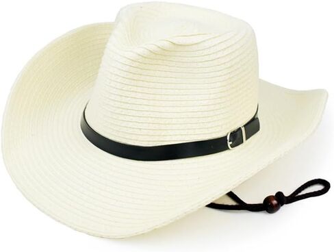 قبعة رعاة البقر من القش واسعة حافة الأشعة فوق البنفسجية الشمس قبعة للشاطئ راعية البقر بنما قبعة المرأة سمبريرو الأشعة فوق البنفسجية حماية القبعة الغربية مع حزام الذقن in Kuwait