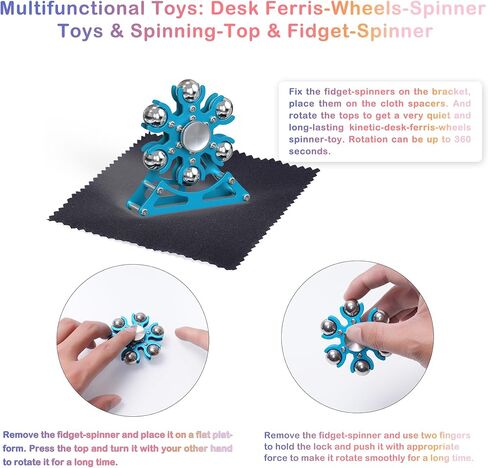 ألعاب مكتبية لأداة Fidget Ferris-Wheel-Spinner: أدوات رائعة للغزل الحركي لمدة 4 دقائق، لعبة أشياء رائعة للمكتب والمدرسة والمنزل والرجال والنساء وعيد الميلاد، هدايا ألعاب تخفيف التوتر للبالغين والأطفال في سن المراهقة in Kuwait