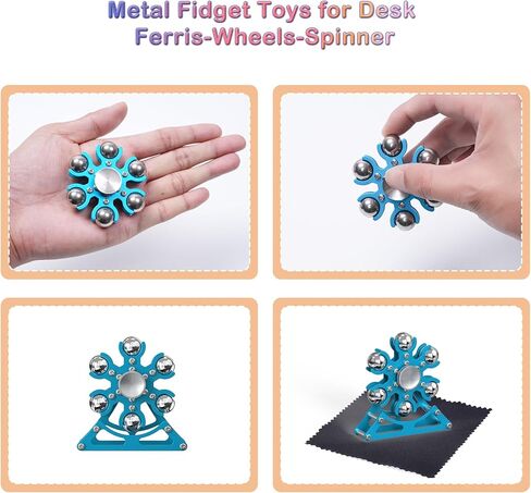 ألعاب مكتبية لأداة Fidget Ferris-Wheel-Spinner: أدوات رائعة للغزل الحركي لمدة 4 دقائق، لعبة أشياء رائعة للمكتب والمدرسة والمنزل والرجال والنساء وعيد الميلاد، هدايا ألعاب تخفيف التوتر للبالغين والأطفال في سن المراهقة in Kuwait