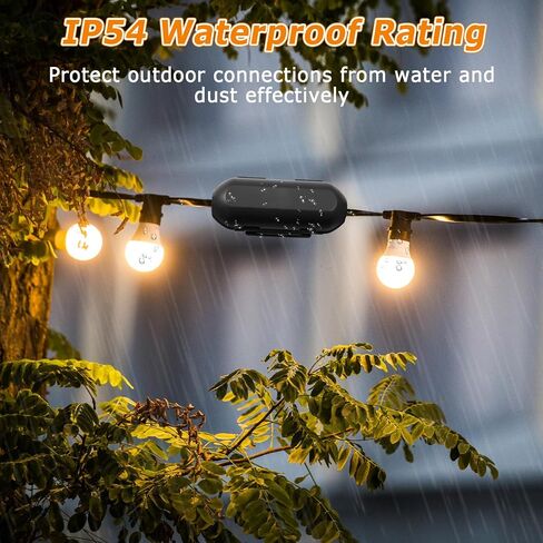 2 Pack Outdoor Extension Cord Cover,IP54,Connection Box Protects Outdoor Sockets,Plugs, Christmas Decorative Lights,Black in Kuwait