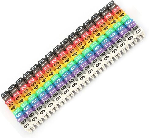 Wire Numbering Marker, Digital Number Tube Wire Number Label Tube Cable Marker Colorful Cable Straps Coded Clip on Plastic, Cord Management (150PCS KCM-1.5MM 1.5) in Saudi Arabia