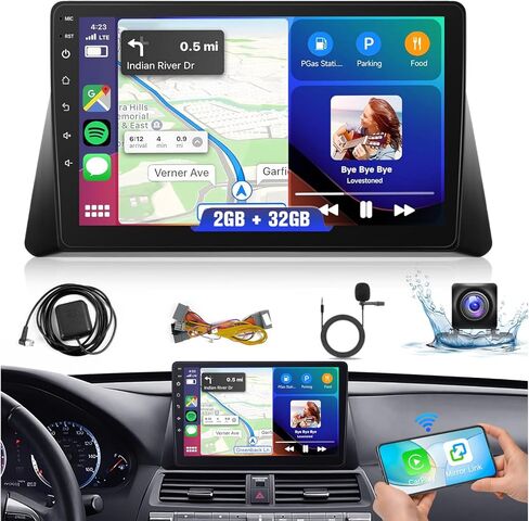 Leadfan Android Car Radio for Honda Accord 8th 2008 2009 2010 2011 2012 2013 with Wireless CarPlay Android Auto, 10.1 Inch Touch Screen Stereo for Accord 8th Bluetooth GPS Navi WiFi FM SWC Rear Camera in Saudi Arabia