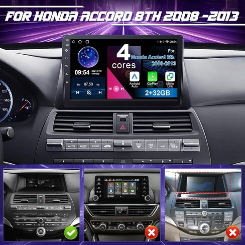 Leadfan Android Car Radio for Honda Accord 8th 2008 2009 2010 2011 2012 2013 with Wireless CarPlay Android Auto, 10.1 Inch Touch Screen Stereo for Accord 8th Bluetooth GPS Navi WiFi FM SWC Rear Camera in Saudi Arabia