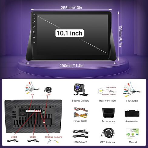 Leadfan Android Car Radio for Honda Accord 8th 2008 2009 2010 2011 2012 2013 with Wireless CarPlay Android Auto, 10.1 Inch Touch Screen Stereo for Accord 8th Bluetooth GPS Navi WiFi FM SWC Rear Camera in Saudi Arabia
