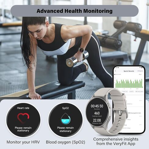 Smart Watch for Women, Built-in Alexa, GPS, HRV, VO2 Max, Blood Oxygen, Sleep & Stress Monitor, BT Calling, Compass, Altimeter, 1.32" AMOLED, Fitness & Women’s Health, Waterproof, iPhone Compatible in Kuwait