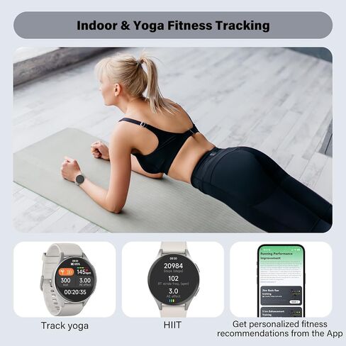 Smart Watch for Women, Built-in Alexa, GPS, HRV, VO2 Max, Blood Oxygen, Sleep & Stress Monitor, BT Calling, Compass, Altimeter, 1.32" AMOLED, Fitness & Women’s Health, Waterproof, iPhone Compatible in Kuwait
