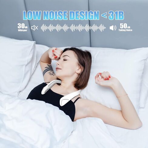 Bladeless Neck Fan - Portable Neck Fan with 3 Wind Speed,USB Rechargeable Personal Neck Fan, Hands-Free Design USB Fan - Ideal for Outdoor Activities and Travel in Saudi Arabia