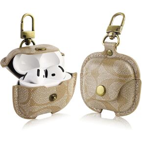 DEGELO Luxury Leather Case Cover for AirPods 4th Generation (2024), Compatible with AirPods 4 Case, Full Protection, Convenient Charging, Preventing Loss