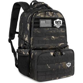Tactical Backpack with Lunch Box for Men: Laptop Compartment Bookbag with lunchbox for Work School for Women Mens