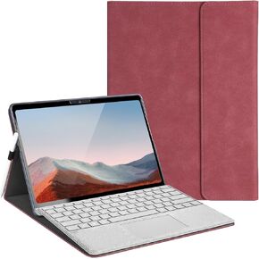 Case for 12.3 inch Microsoft Surface Pro 7 Plus, Surface Pro 7/6/5/4 Tablet, Multiple Angle Viewing, Stylus Holder, Light Heat Dissipation, Compatible with Type Cover Keyboard, Black