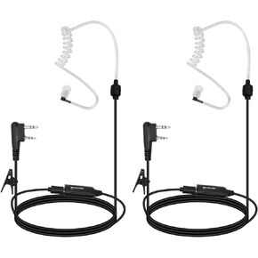 Retevis AI Active Noise Reduction Walkie Talkie Earpiece with Mic, Rechargeable, for RT22 RT21 RT68 H777H, Compatible with Pxton Baofeng BF-T26 Kenwood Walkie Talkie, Two Way Radio Earpiece(2 Pack)